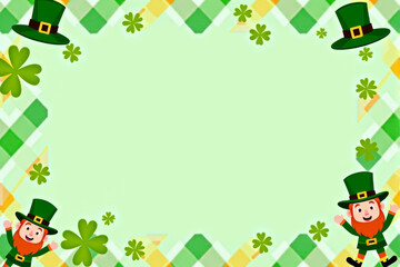 Fototapeta premium A vibrant St. Patrick’s Day-themed background featuring lush green clovers, Irish culture, and good luck concepts. Ideal for use in greeting cards, banners, and festive designs..