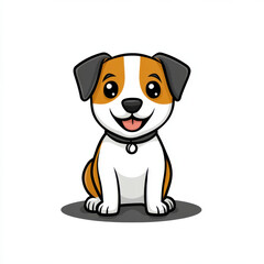 Cute Cartoon Dog Character Illustration Transparent Background