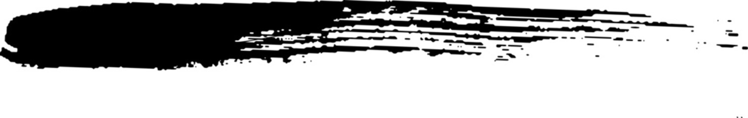Black Brush strokes isolated on white background. Dry Brush Strokes and Scratches Retro Grunge Background. Vector brush stroke texture. Black ink, paint splatter.