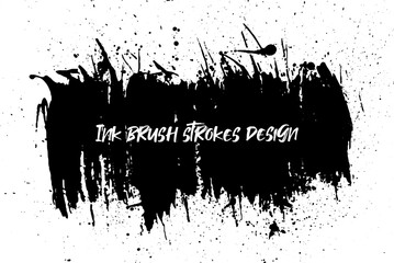 Ink brush strokes background. Grunge Brush strokes Background. Grunge texture Background. Abstract Black and white grunge texture. Vector brush stroke texture. Black ink, paint splatter.