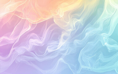 Soft pastel gradient background with flowing abstract patterns, creating serene and calming atmosphere. Ideal for digital wallpapers or design projects