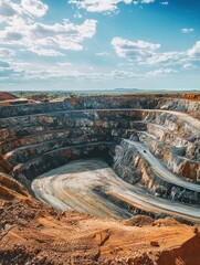 Fototapeta premium open cut mine in rural australia industry background