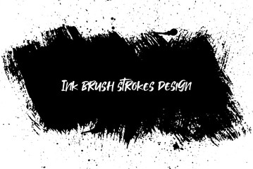 Ink brush strokes background. Grunge Brush strokes Background. Grunge texture Background. Abstract Black and white grunge texture. Vector brush stroke texture. Black ink, paint splatter.