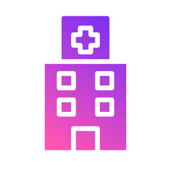 Obraz premium Modern Hospital Icon with Gradient Color Design