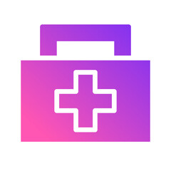 First Aid Kit with Cross Symbol and Gradient Color