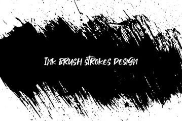 Ink brush strokes background. Grunge Brush strokes Background. Grunge texture Background. Abstract Black and white grunge texture. Vector brush stroke texture. Black ink, paint splatter.