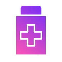 Obraz premium Medical Bottle with Cross Symbol Gradient Icon