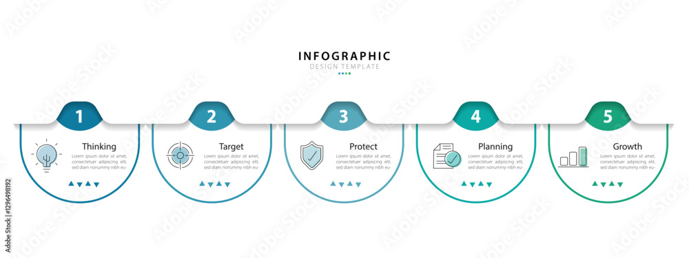 Leinwandbilder timeline creator infographic template. 5 step timeline journey, calendar flat simple infographics de