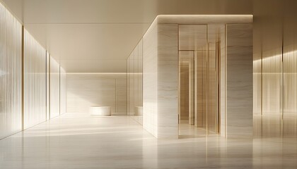 Obraz premium Sunlit Beige Marble Lobby Interior