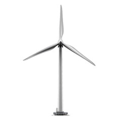 Wind turbine on transparent PNG, background