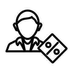 Customer Discount Vector Line Icon Design