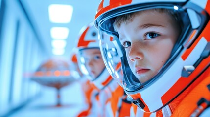 Children Ready For A Space Adventure In Future