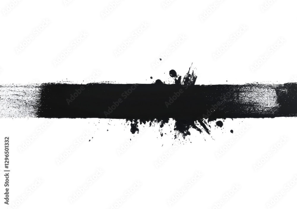 Aufkleber a snippet of black paint against a see-through png background