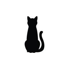 Creative cat silhouette vector art illustration.