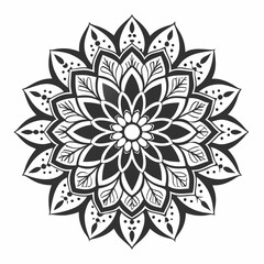 create a mandala silhouette vector icon design with a white background