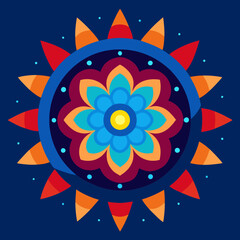 create a mandala silhouette vector icon design with a white background