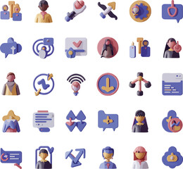 Fototapeta premium Community logo icon set bundle illustration stock photos