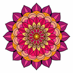 create a mandala silhouette vector icon design with a white background