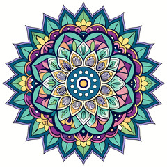 create a mandala silhouette vector icon design with a white background