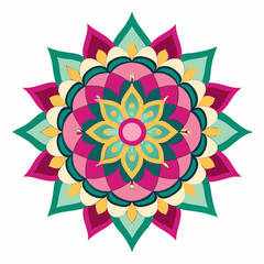 create a mandala silhouette vector icon design with a white background