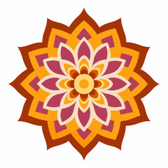 create a mandala silhouette vector icon design with a white background