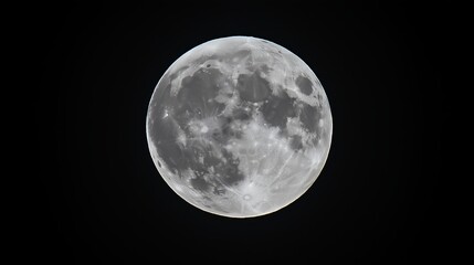 Obraz premium A bright full moon surrounded by pure black