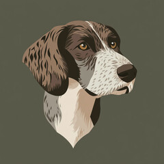 German Wirehaired Pointer Dog with a Bold Logo Design Showcasing the Unique Traits and Characteristics of This Energetic and Versatile Breed in a Striking Visual Presentation