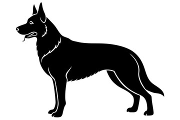 German Shepherd Dog silhouette vector illustration
