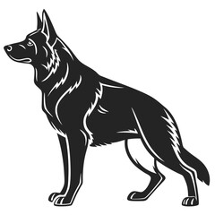 German Shepherd Dog silhouette vector illustration