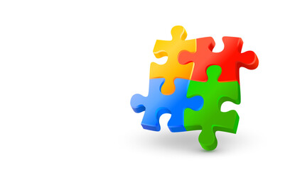 Obraz premium Colored puzzle pieces, fragments of game mosaic. Vector illustration