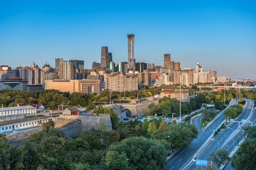 The unique charm of Beijing, China: The China World Trade Center business district and the ancient city ruins