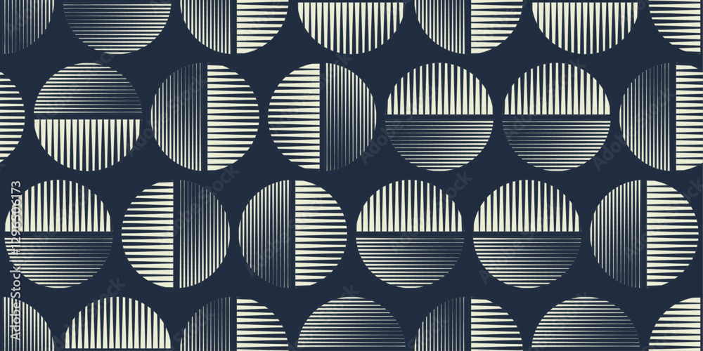 Poster abstract circles, background of two halves of circles. striped and gradient circles, repeating styli