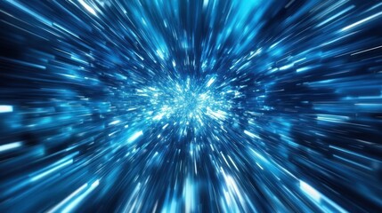 Blue energy burst, space travel, futuristic background, digital art