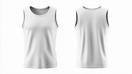 Plain white Tank top front and back