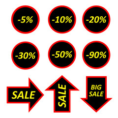 Set of advertising materials. Sale, discounts.