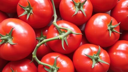 Fresh Red Tomatoes in a Bountiful Arrangement on a Surface