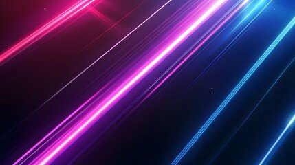 Abstract neon background with glowing lines and a glow effect on a black backdrop. Vector illustration of a retro laser light in blue, pink, and purple colors for a party poster or night club banner