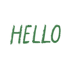 Vector Hand Drawn Lettering - Hello Isolated on White Background