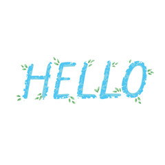 Vector Hand Drawn Lettering - Hello Isolated on White Background
