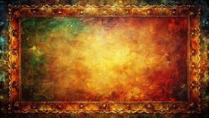 Fototapeta premium Grunge Photo Frame Overlay: Empty Vintage Border for Text & Images