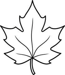 Simple Maple Leaf Outline Vector Illustration