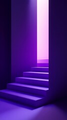 Obraz premium Purple Stairway Leading Towards a Bright Light at the End