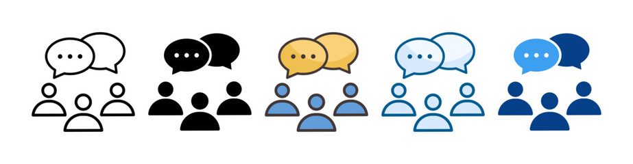 Group Chat Icon Set Multiple Style Collection