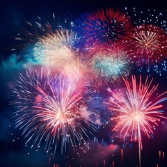 fireworks in the night sky