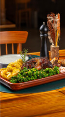 Pork leg with vegetables