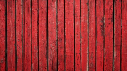 Textured vertical barn red wooden slats, vibrant for dynamic interior backdrops.