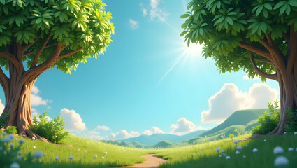 Earth Day Concept: Globe and Tree Frame for Sustainable Greetings