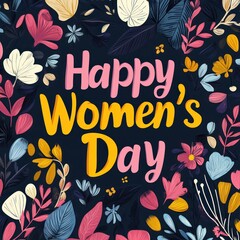 Happy Women Day Typography Design