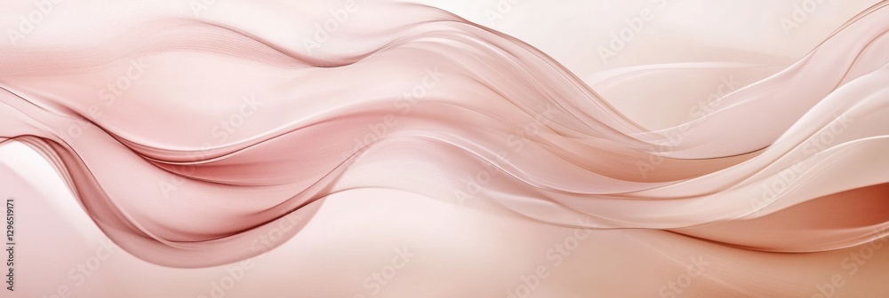 Aufkleber Fluid waves in soft pastel colors create a serene abstract background for artistic expressions and designs. Generative AI