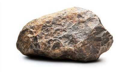 Photograph of a rock isolated on a white background